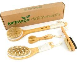 5 Piece Dry Brushing Gift Set for Exfoliation, Cellulite and Lymphatic Drainage