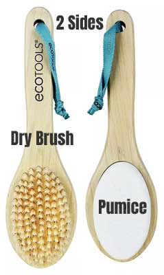 Ecotools Foot Care Brush with Synthetic Dry Brush Bristles on One Side and Pumice Stone on the Other
