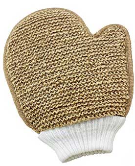 Gentle, all-natural exfoliating mitt material
