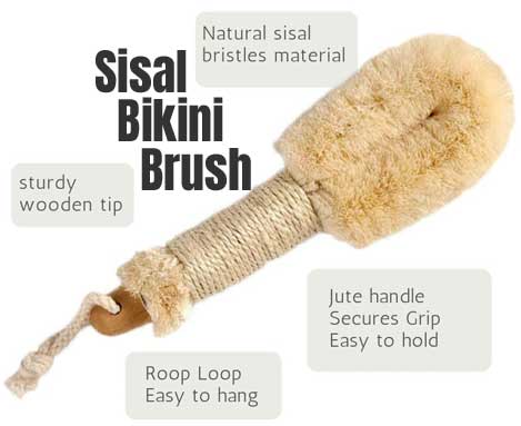 Sisal Bikini Brush fro Dry Brushing the Bikini Line and Preventing Ingrown Hairs